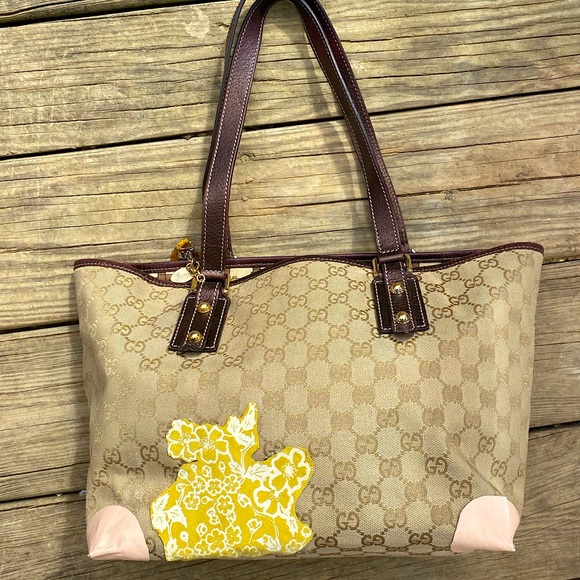 Authentic Gucci Jolicoeur floral gingko tote